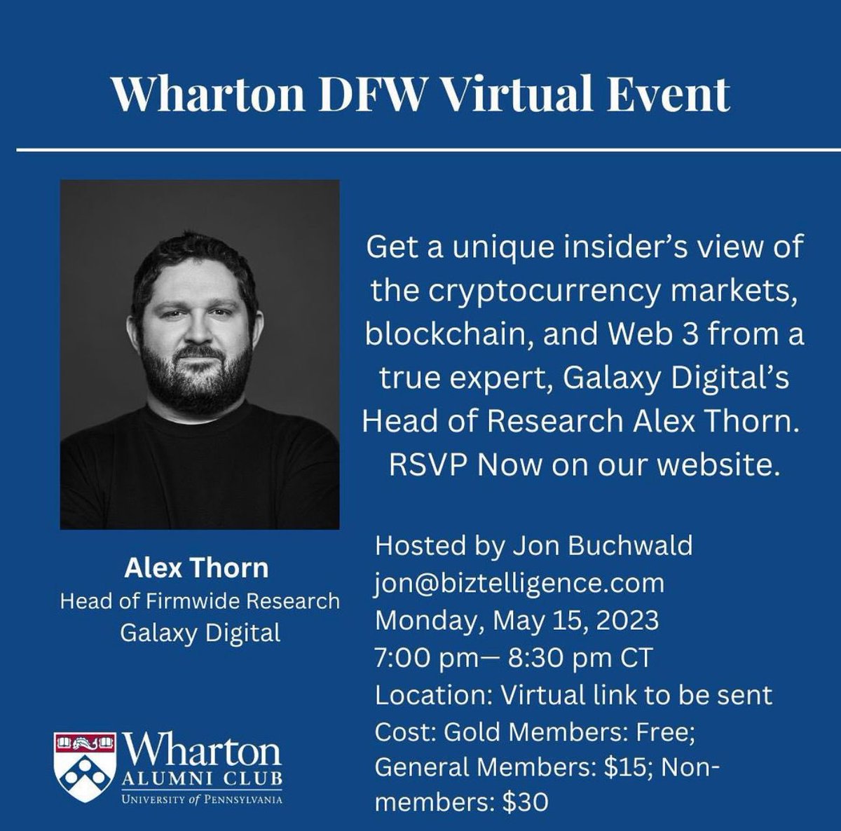 whartondac's tweet photo. RSVP for this exciting Wharton Digital Assets event!! 

https://t.co/vFrc4VXwaq https://t.co/1VO58OLzml