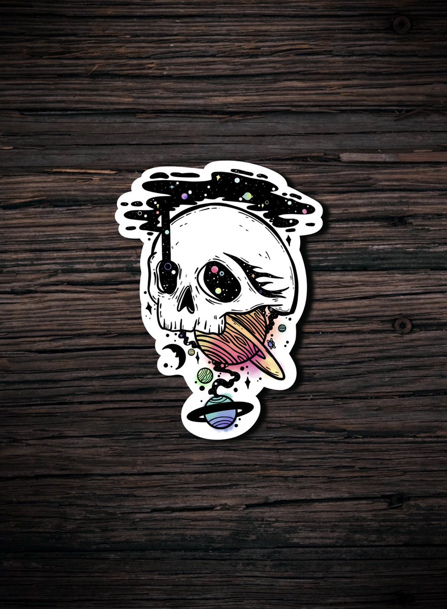 forthe_ztreetz's tweet image. A couple of stickers im uploading onto my shop! #skullsticker #digitalartist #galaxy