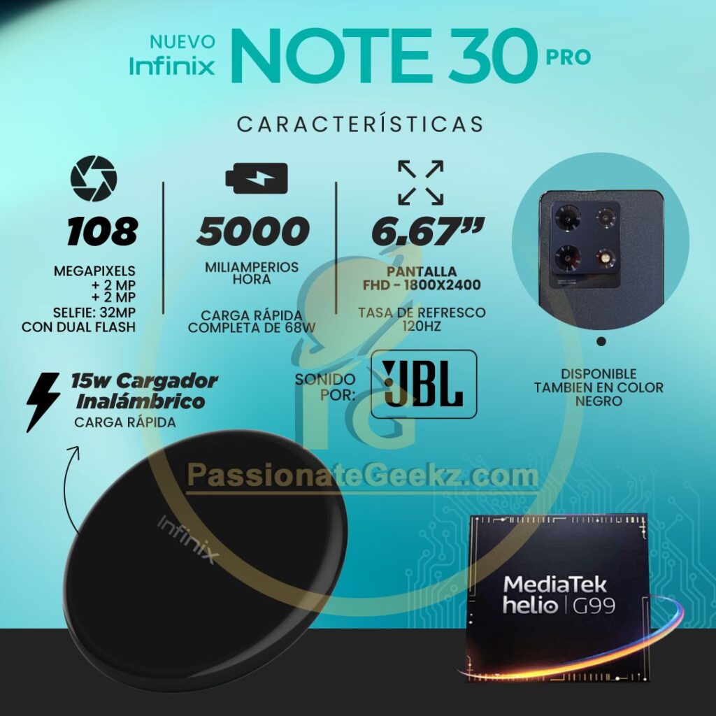 TechKard's tweet image. Infinix Note 30 Pro live images and Specifications.

6.78" 120Hz FHD+ display 
Helio G99
108+2+2MP Rear
5000mAh battery, 68W charging
8GB of RAM
128GB of storage
Price: $265

Via:passionategeekz.com/exclusive-infi…
#Infinix #InfinixNote30Pro @passionategeekz