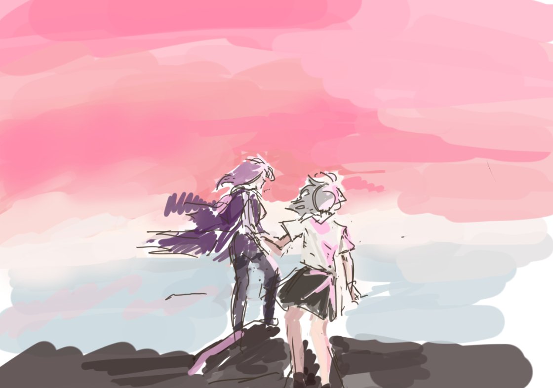 'Beach at the end of the world'
my headcanon is that stelle used to go seagazing with kafka in her homeworld before it got destroyed by a stellaron 
#kafka #stelle #kafstel