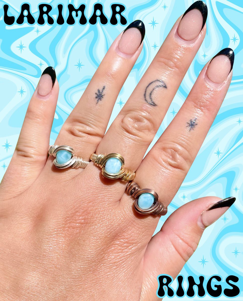 RaisedVbrations's tweet photo. Larimar rings just hit the shop 🌊💙💧🌀💎 https://t.co/WohUzYAK4x