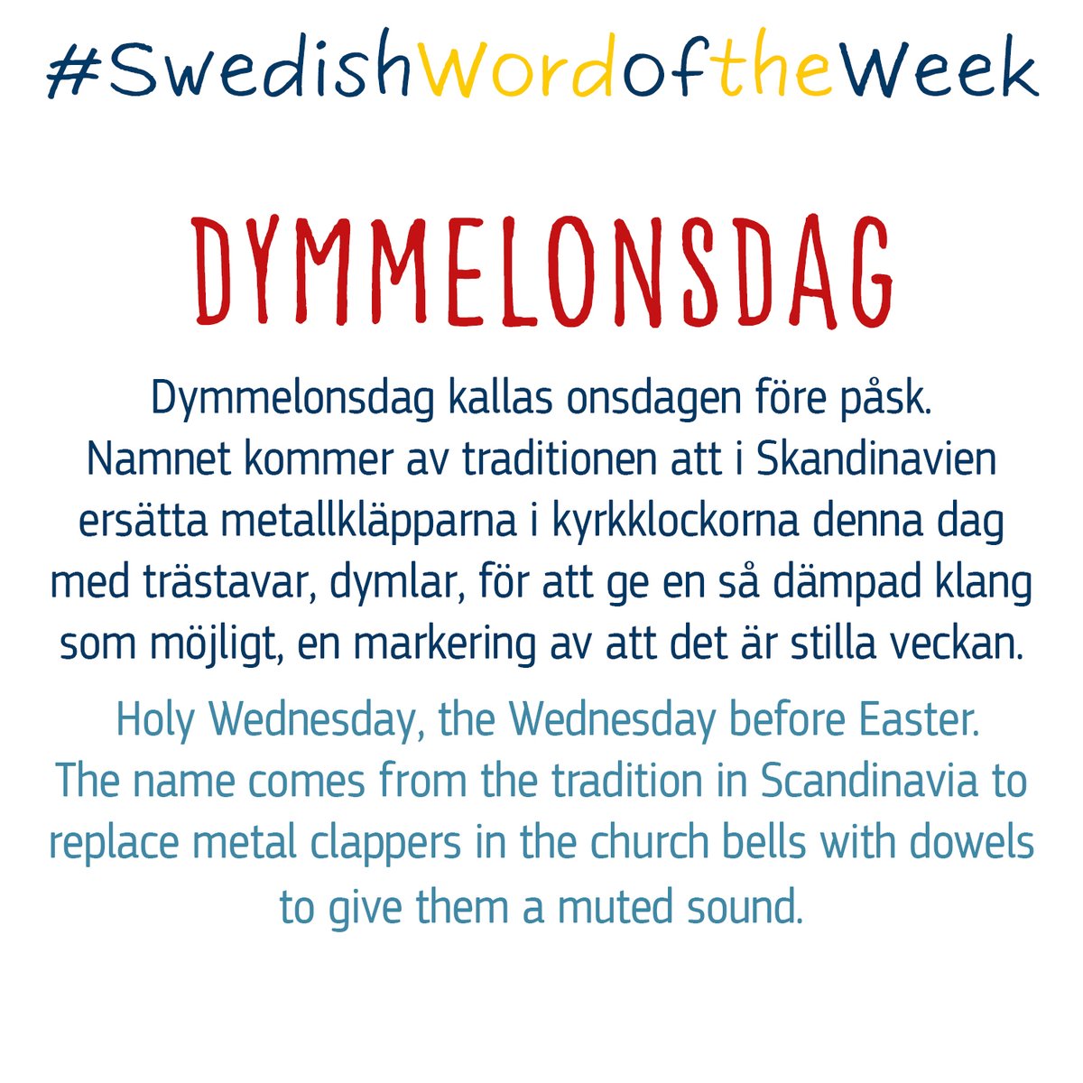 EUInterpreters's tweet photo. 🇸🇪🇪🇺 #Dymmelonsdag is our next word of the #SwedishWordOfTheWeek series to celebrate @sweden2023eu
Learn more about it ➡️ https://t.co/jnAv0KpiYY
Join us every week to learn a new word in 🇸🇪!
#EU2023SE https://t.co/tHFDarpiLO