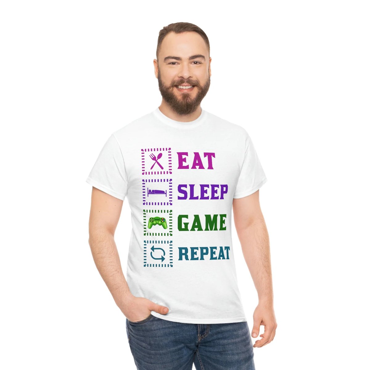 tshirtunion's tweet image. UNISEX HEAVY COTTON TEE EAT SLEEP GAME REPEAT

• 100% cotton (fiber content may vary for different colors)
• Medium fabric (5.3 oz/yd² (180 g/m²))
• Classic fit
• Tear-away label
• Runs true to size
..
👉🏻For Buy visit: tshirtunion.com
--
#EatSleepTee #EatSleepRepeat