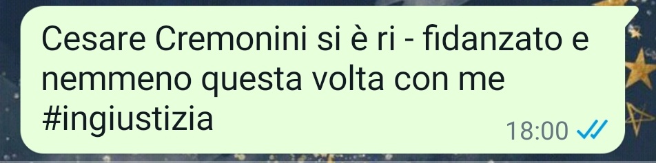 Comunque proprio come ho scritto alla mia amica: