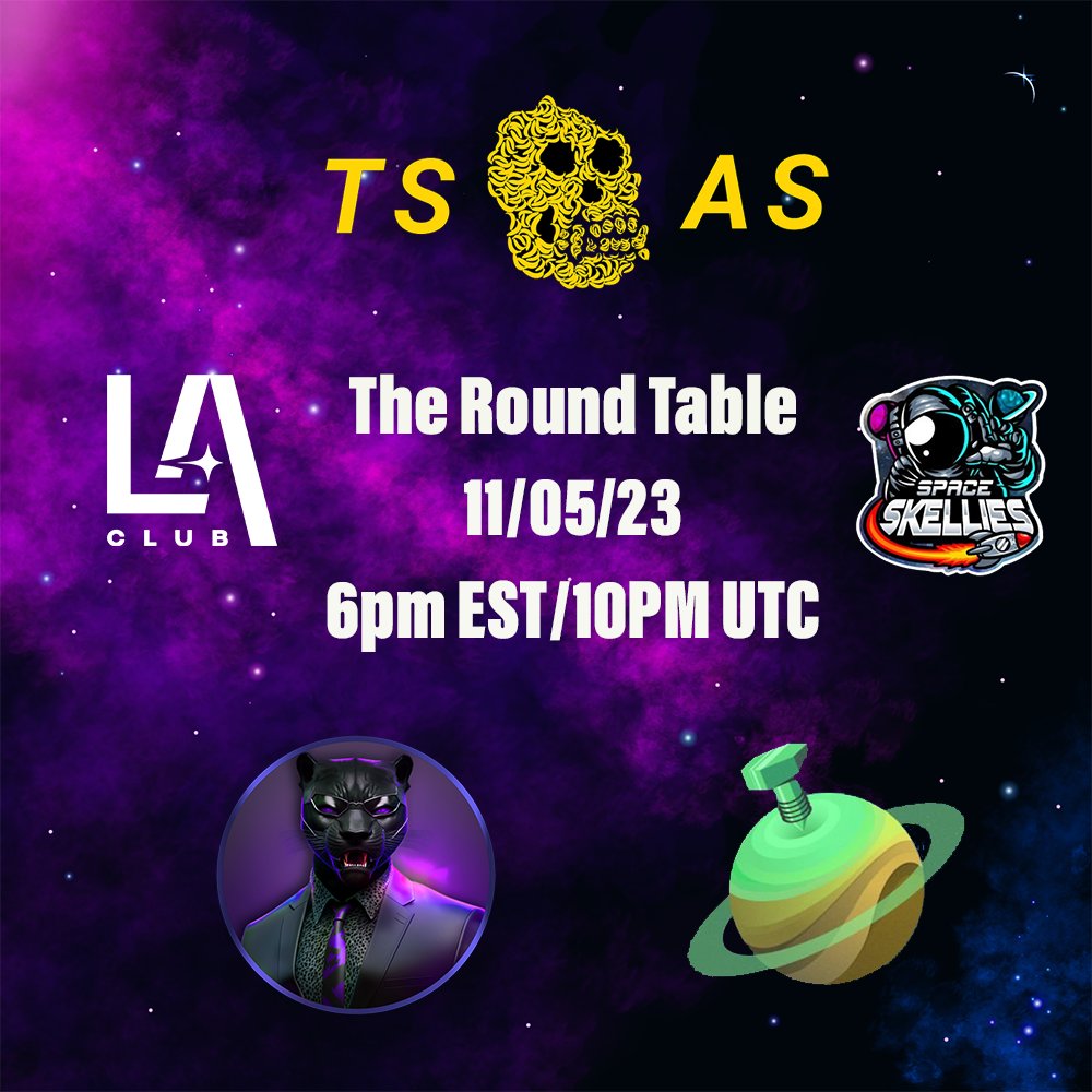 Make sure you come join the space with <a href="/TSASOfficial/">The Space Ape Society (TSAS)</a> co- host <a href="/BIGBOOMS6394/">BIG BOOMS6394 💥💣</a> we will be discussing all things NFTs and the current crypto market Special guest <a href="/tfm_com/">TFM 🪐 Modular Liquidity Layer for Cosmos Chains</a> <a href="/SpaceSkellies/">✰𝕊𝕡𝕒𝕔𝕖 𝕊𝕜𝕖𝕝𝕝𝕚𝕖𝕤✰</a>  @lonelyastro_nft