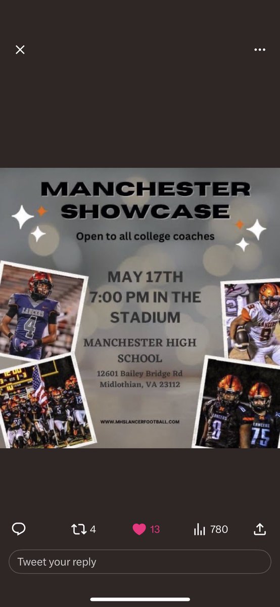 Jervell Barksdale Jr (@jervell_jr) on Twitter photo May 17th I will be participating in our annual Showcase at Manchester High @ 7:00pm <a href="/Lancer_Recruit/">𝕄anchester Lancers Football Recruiting</a> @lancer_footbal May 17th I will be participating in our annual Showcase at Manchester High @ 7:00pm <a href="/Lancer_Recruit/">𝕄anchester Lancers Football Recruiting</a> @lancer_footbal