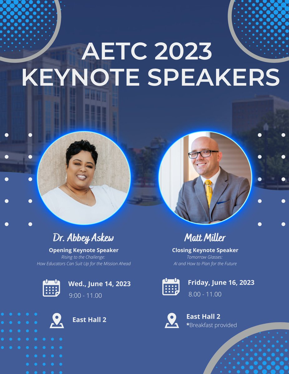 Announcing AETC Keynote Speakers...
#AETC2023 #alsdeedtech #alabamaachieves #TechnologyConference