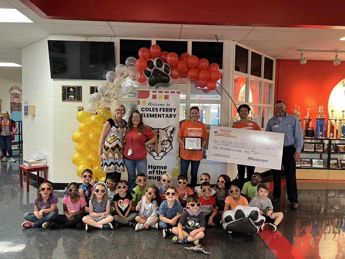 CFECougars's tweet photo. WhatATeacher!!! Congrats to our own @ChelseaBinkley for being chosen WhatABurger’s Teacher award. We totally agree. 🥳🤩❤️ #WhoAreWeCFE https://t.co/cnNrm4OBcy