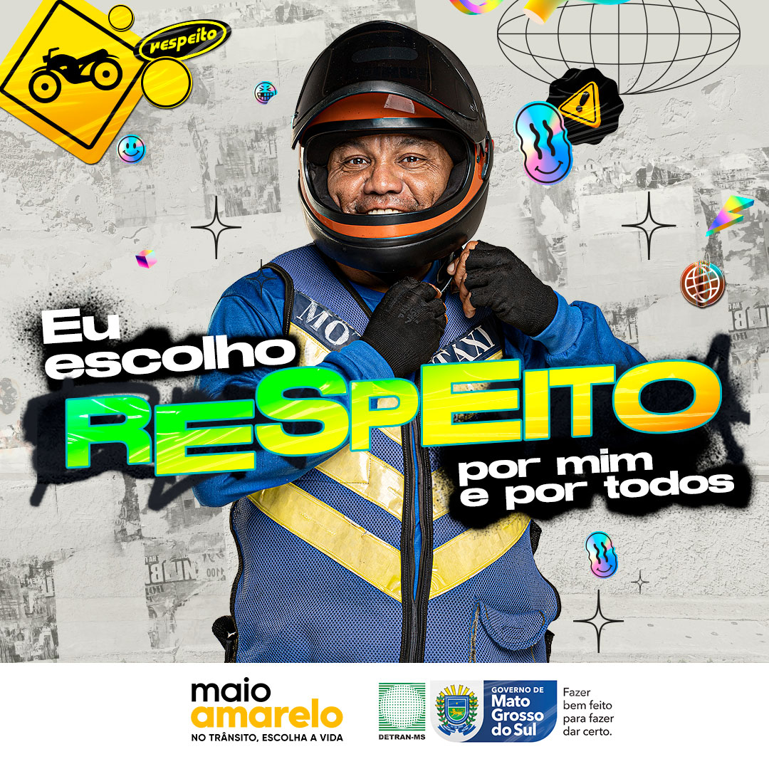 DetranMS's tweet image. Trânsito e respeito devem estar sempre unidos. Escolha respeitar as pessoas e as regras de segurança. A sua vida e a de outros estarão seguras. 🎗️ 
#DetranMS #MaioAmarelo #MaioAmarelo2023 #ONSV
