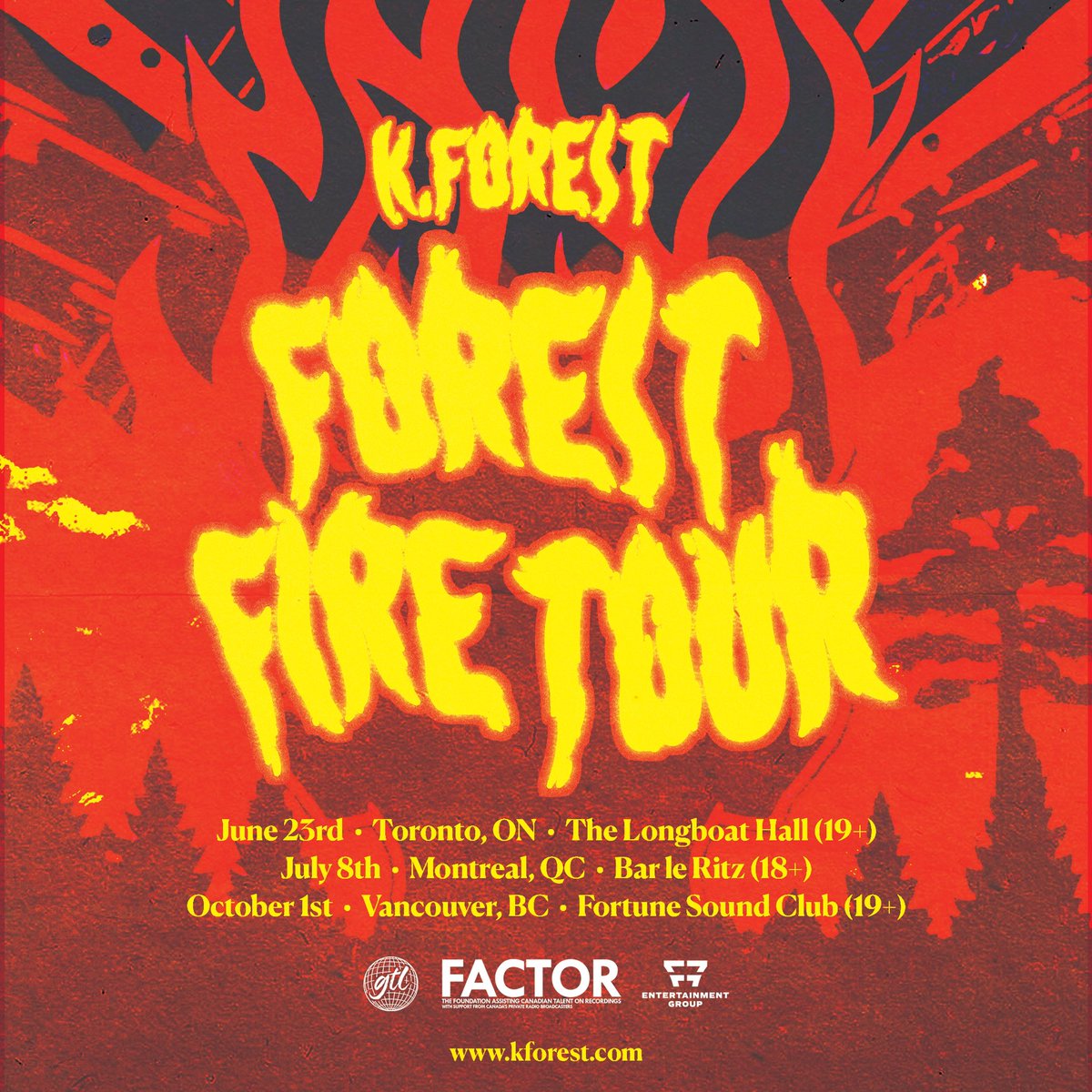 summerknocks's tweet photo. For the first time ever #kforest is going on Tour in 🇨🇦. More dates to come across North America 🇨🇦🇺🇸 👀• General Sale Tickets are now available at https://t.co/25mwP3V99c 🎟️ https://t.co/gC4djZQMid