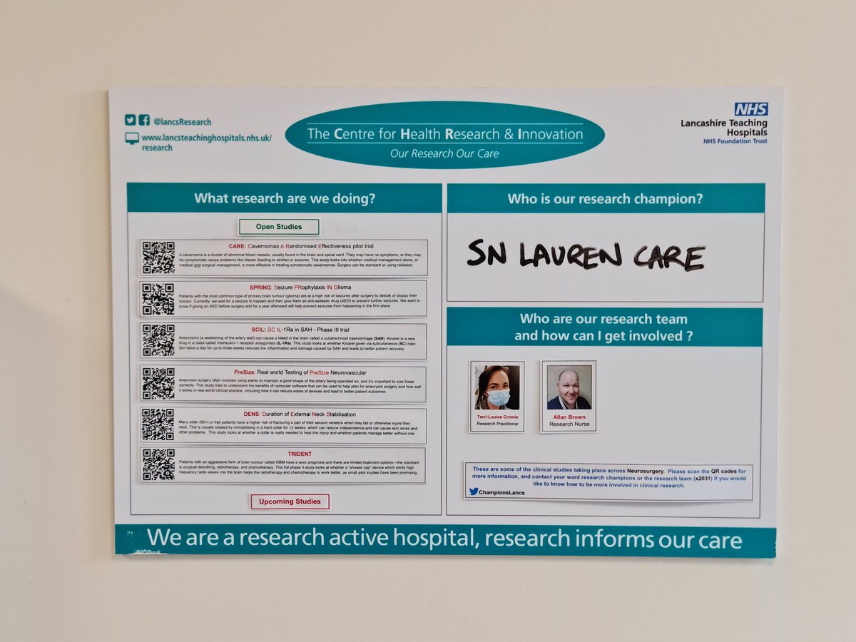 LTHTR Neuroscience Research Team (@lancsneurores) on Twitter photo <a href="/DigitalLead4813/">LTHTR_DigitalLead4813</a> <a href="/PES_lthtr/">Placement Expansion Support Team -PES@lthtr.nhs.uk</a> Excellent idea!
<a href="/lancsresearch/">Lancashire Teaching R&I</a> has been using QR codes to support access to clinical trials information on research boards in the trust. Really helps with accessibility!
<a href="/ChampionsLancs/">Research Champions Lancs</a> <a href="/DigitalLead4813/">LTHTR_DigitalLead4813</a> <a href="/PES_lthtr/">Placement Expansion Support Team -PES@lthtr.nhs.uk</a> Excellent idea!
<a href="/lancsresearch/">Lancashire Teaching R&I</a> has been using QR codes to support access to clinical trials information on research boards in the trust. Really helps with accessibility!
<a href="/ChampionsLancs/">Research Champions Lancs</a>