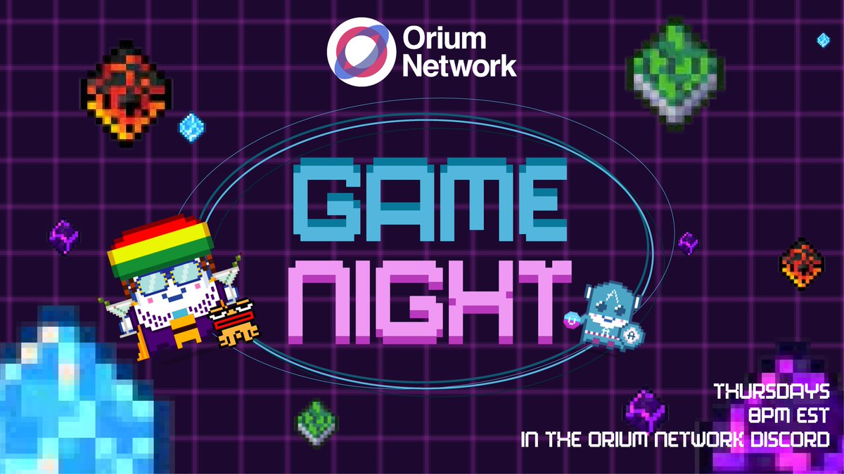 OriumNetwork's tweet photo. gm frens!

Join us tonight at 8pm EST for #OriumGameNight in our Discord

We'll be duking it out in the @aavegotchi #Gotchiverse #Aarena and discussing the recent listing of #gotchis on @OnePlanet_NFT with @EdwinDMonroy 

Alchemica drops and #NFT prizes are up for grabs so swing by for a good time with us frens!

#web3 #Gaming