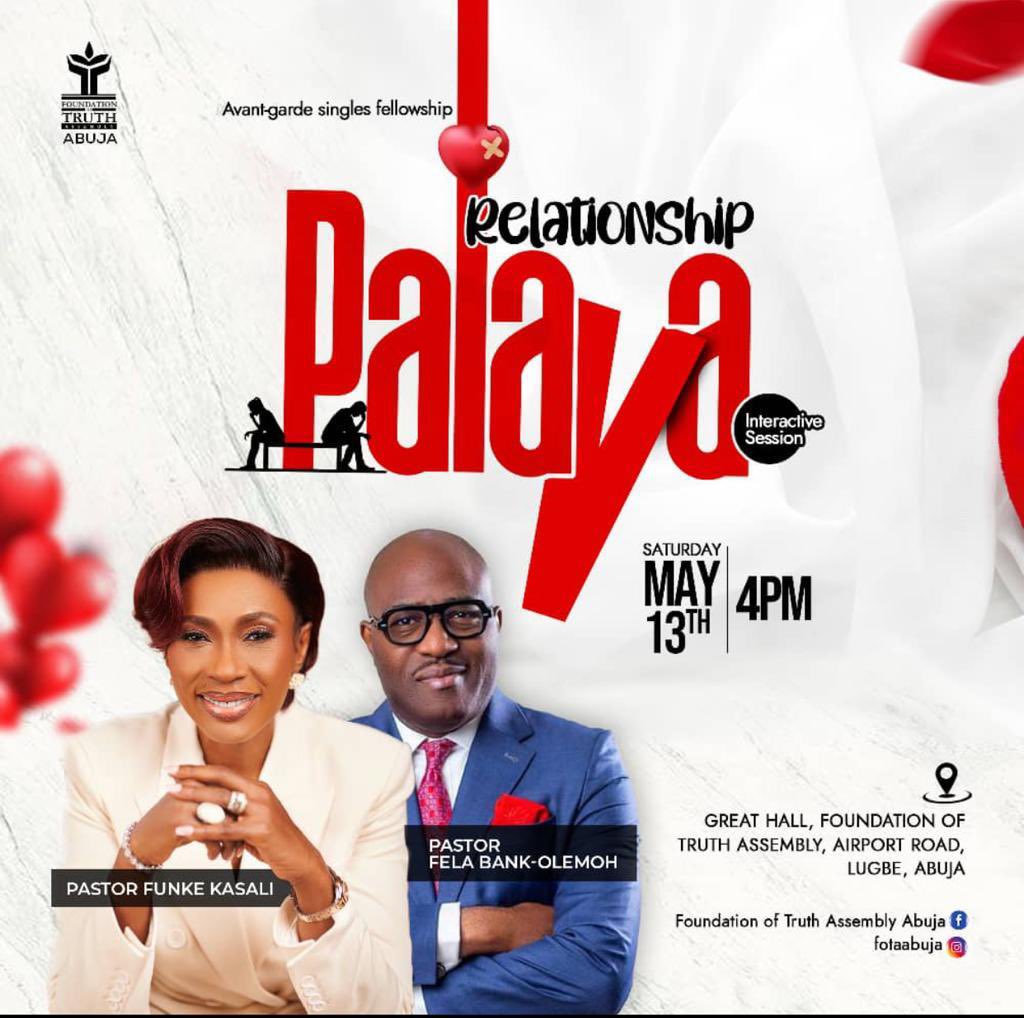 felabankolemoh's tweet photo. I will be sharing my thoughts on Relationships and its ‘Palava’ this Saturday @fotaabuja 

If you are single and based in Abuja, don’t miss this!

#relationships #singles #fota #fbo #felabankolemoh https://t.co/j3uyB9sTDm