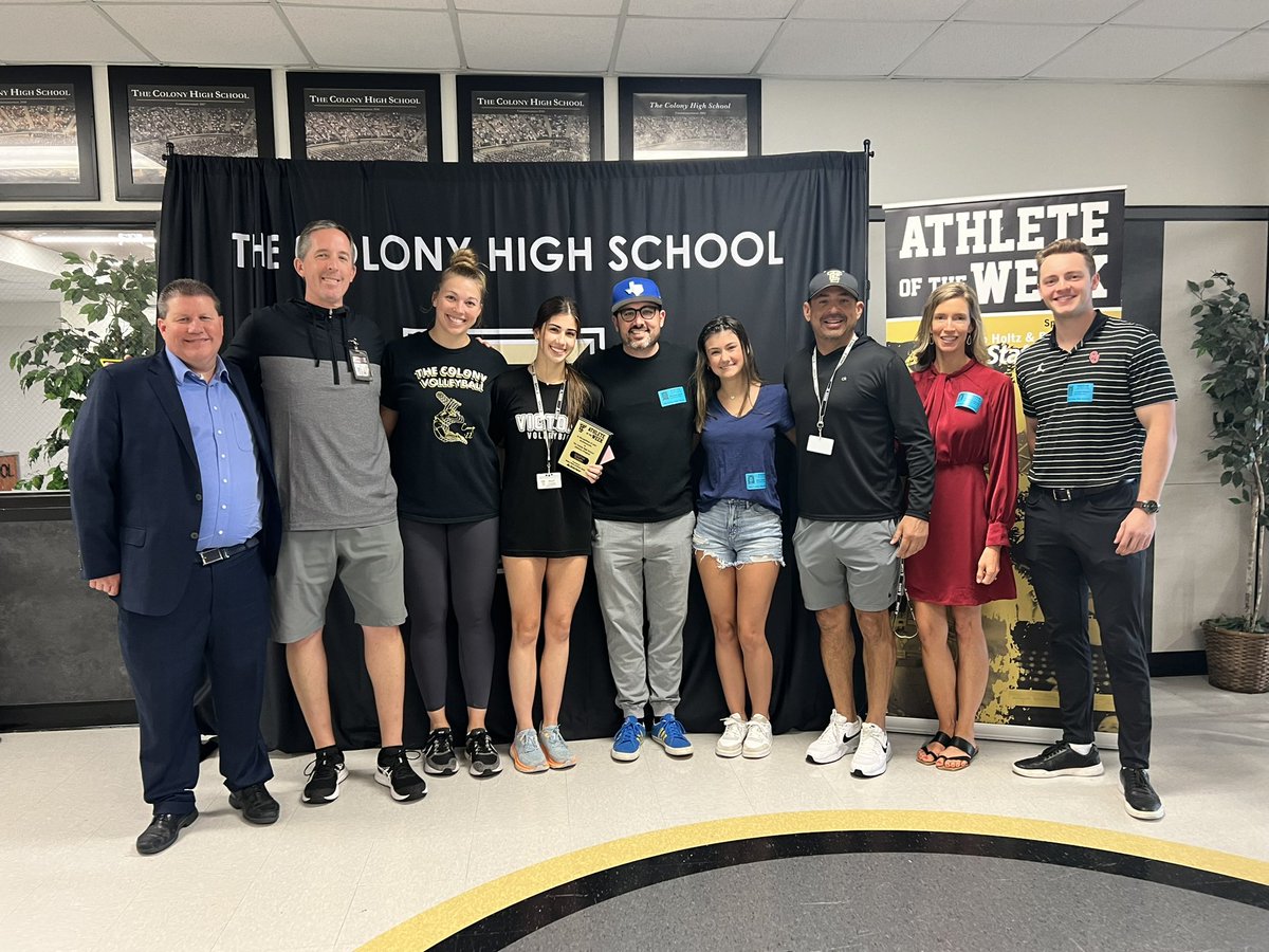 RobynKHoltz's tweet photo. Congratulations Sophie Smith @TheColonyHS for being recognized as the Athlete of the Week!  It was an honor to be there this morning to surprise you alongside your family &amp; coaches. Sophie is ranked 4th in her class, is a Track &amp; Volleyball athlete and is graduating this month! https://t.co/rTSBZSsCzh