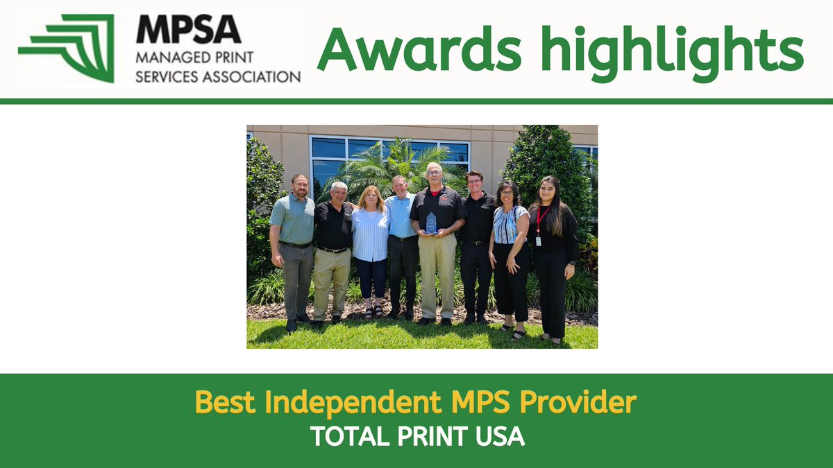 And the winner for Best Independent MPS Provider is...(drum roll please) <a href="/TotalPrintUSA/">TotalPrint USA</a> ! Congratulations to a great team.