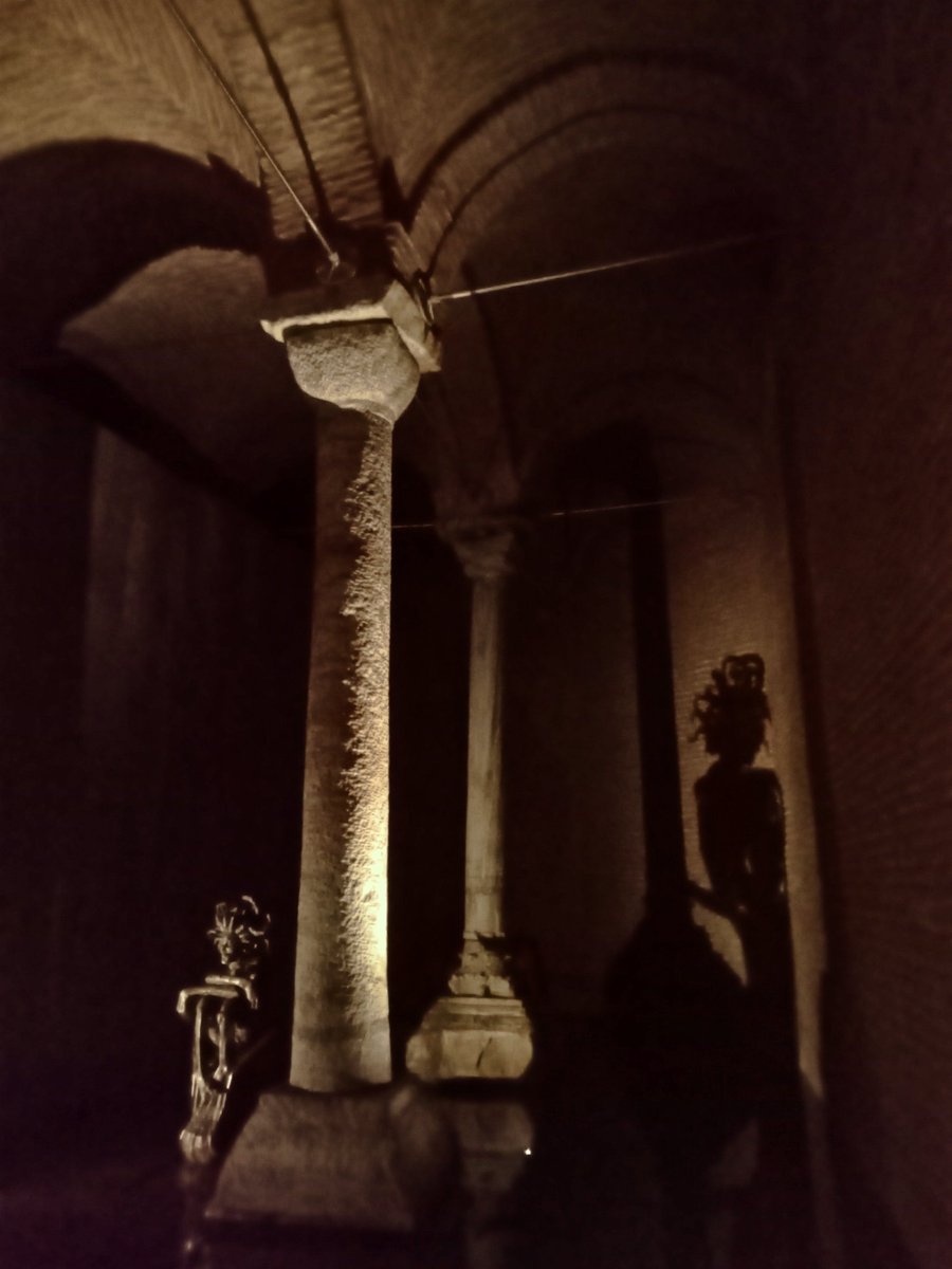 This is what nightmares are made of. Genuinely one of the smartest, most creative statues on the planet, Basilica Cistern  - Istanbul, Turkey. #medusa #istanbul #cistern #turkey #GreekMythology #basilicacistern