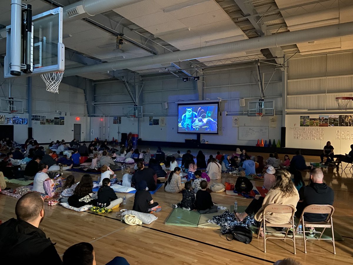 LaddAcres's tweet photo. Everyone had an amazing blast watching Monster Inc. There was Costco pizza and popcorn. You could’ve brought your pajamas, pillow, and blanket. There were mats so you don’t have to sit on the hard gym floor. #StudentVoice https://t.co/IEJZJ60N3M