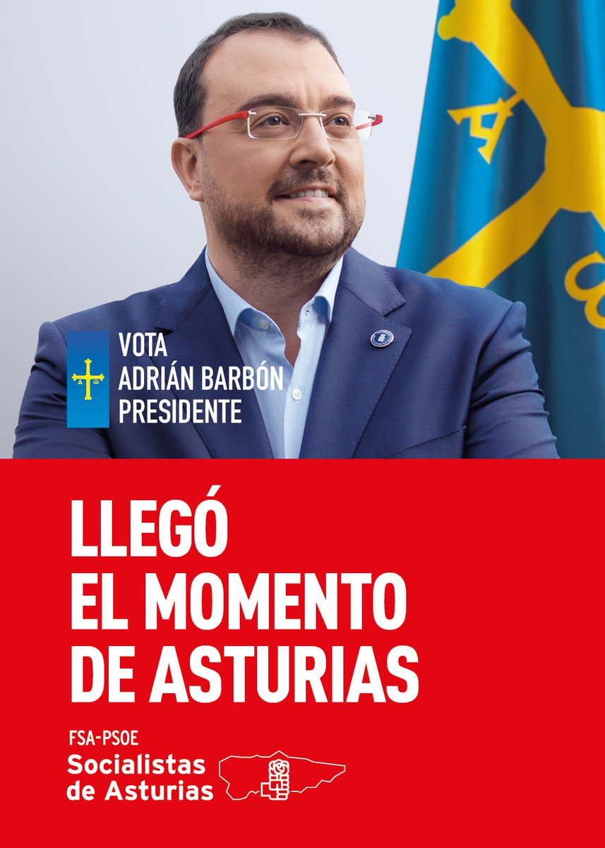 FSA_PSOE's tweet photo. Llegó el momento de Asturias.

#VotaBarbónPresidente 💙💛 https://t.co/Nm4MueOLsi