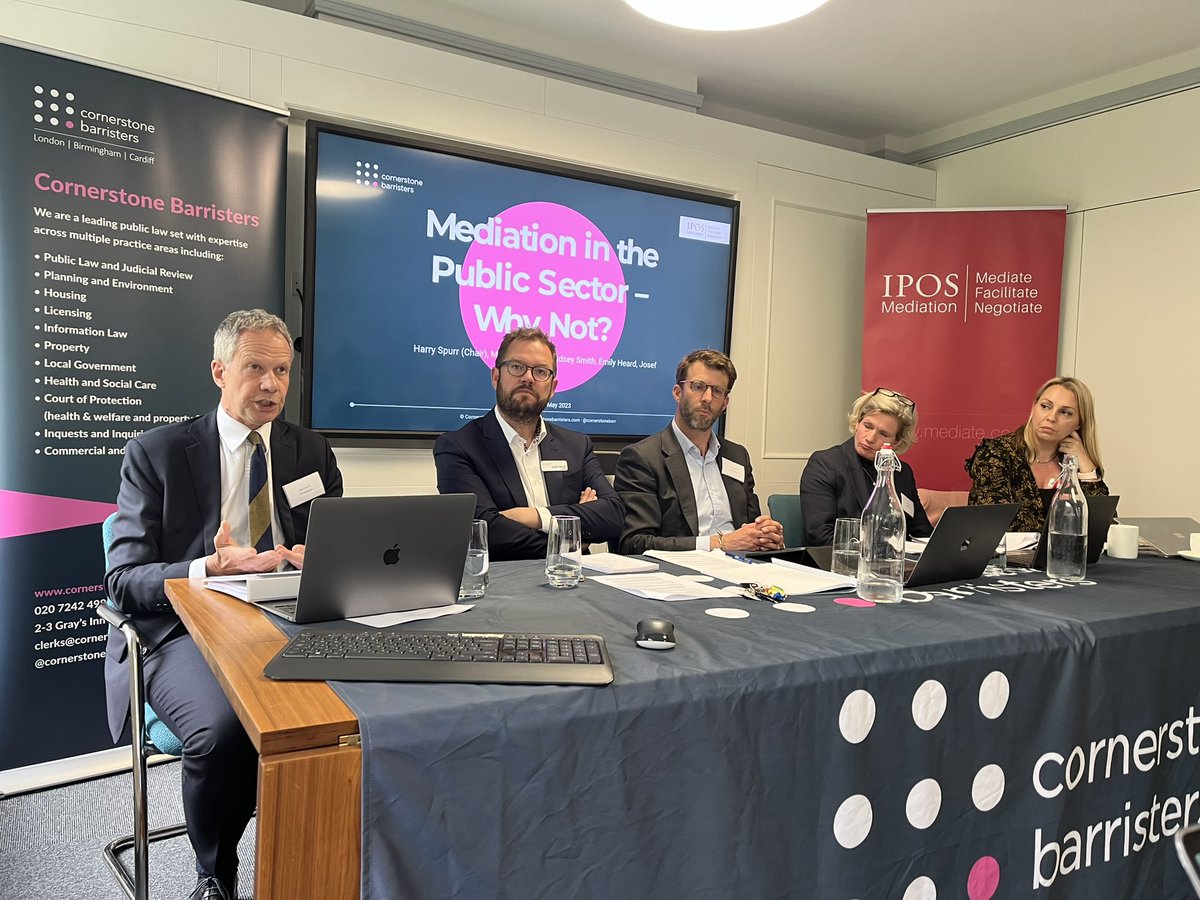 IPOS Mediation (@mediateuk) on Twitter photo Why doesn’t the public sector use #mediation more often?
Debating the issues at this evening with Mark Shaw KC, Harry Spurr from IPOS, Josef Cannon from <a href="/cornerstonebarr/">Cornerstone Barristers</a> Emily Heard from <a href="/BevanBrittanLLP/">Bevan Brittan LLP</a> and Lyndsey Smith <a href="/BasildonCouncil/">Basildon Council</a> Why doesn’t the public sector use #mediation more often?
Debating the issues at this evening with Mark Shaw KC, Harry Spurr from IPOS, Josef Cannon from <a href="/cornerstonebarr/">Cornerstone Barristers</a> Emily Heard from <a href="/BevanBrittanLLP/">Bevan Brittan LLP</a> and Lyndsey Smith <a href="/BasildonCouncil/">Basildon Council</a>
