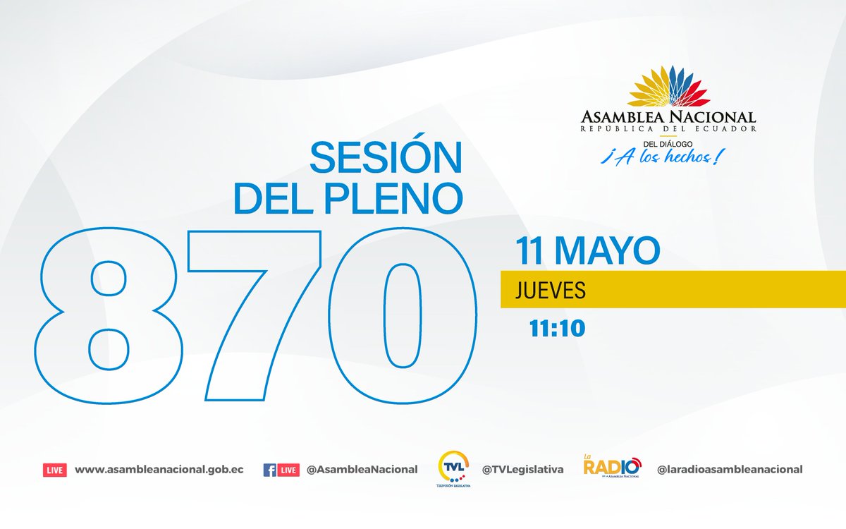 Siga por nuestros canales oficiales la sesión No. 870 del #PlenoLegislativo

facebook.com/watch/live/?re…