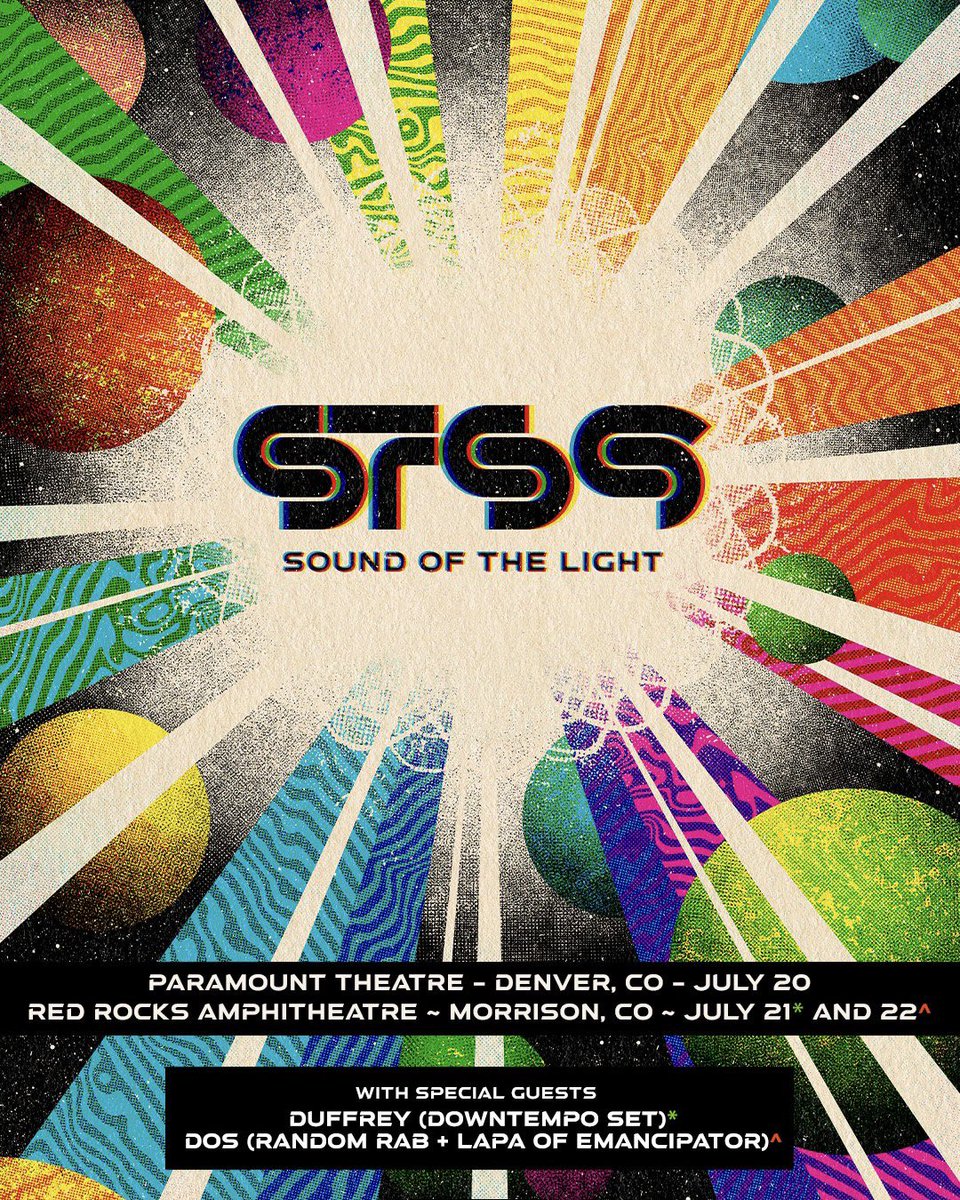🔊🌈 <a href="/RedRocksCO/">Red Rocks Park & Amphitheatre</a> 🌈🔊

Sound of the Light!! Announcing our RRX special guests!

Coming along to add their own color and sounds to this legendary landscape: <a href="/duffreymusic/">duffrey</a> (Downtempo Set) on Friday 7/21 + Dos (<a href="/randomrab/">Random Rab</a> + <a href="/thisislapa/">Lapa</a> of Emancipator) ✨ sts9.com