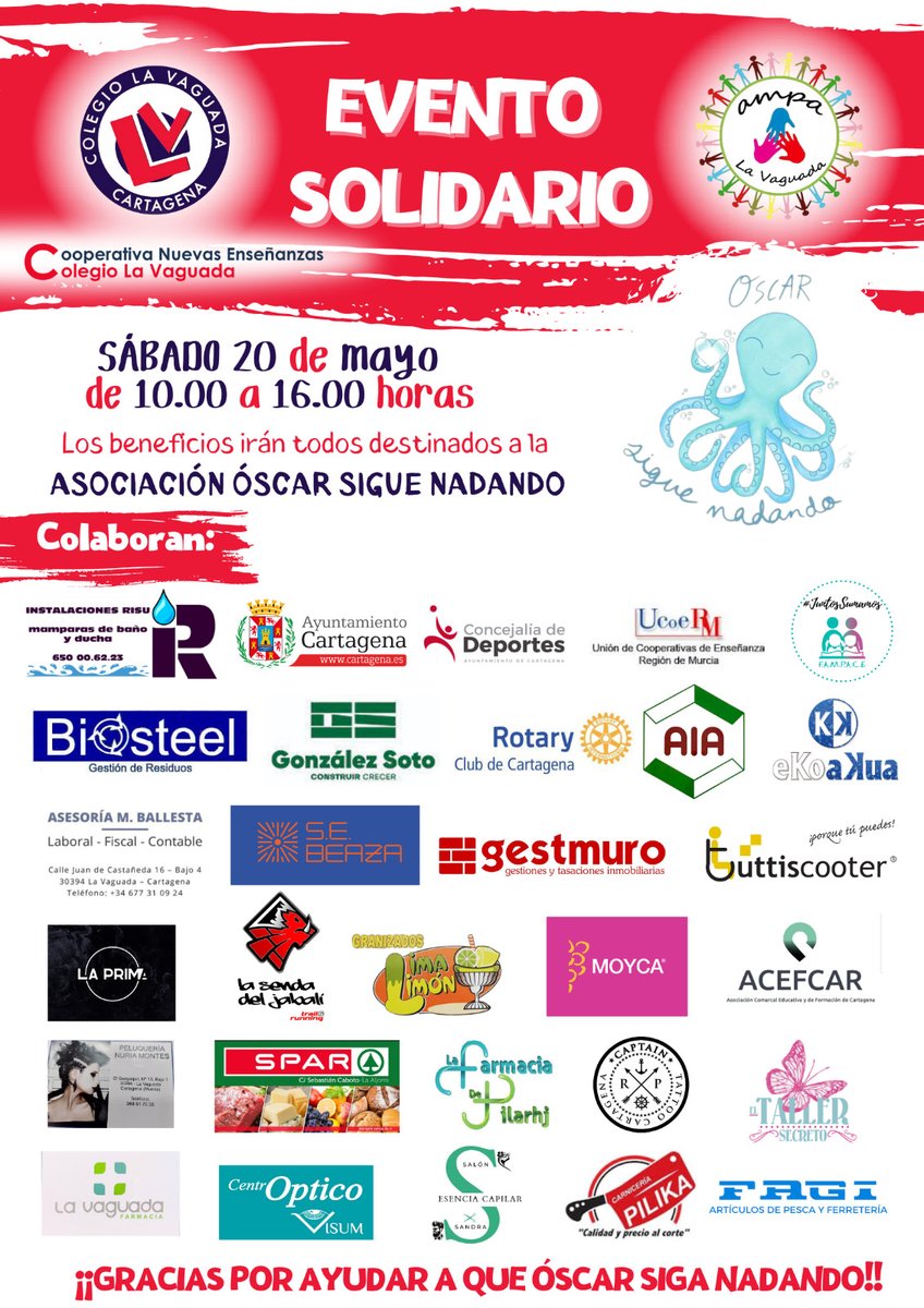 FampaceMurcia's tweet photo. Estupenda iniciativa del #AMPA del Colegio La Vaguada, os invitamos a todos a acompañarlos el próximo día 20 de mayo. Y si no podéis recuerda que también existe Fila 0 👏👏👏 #JuntosSumamos #FAMPACE https://t.co/ZF2fMCGp7G