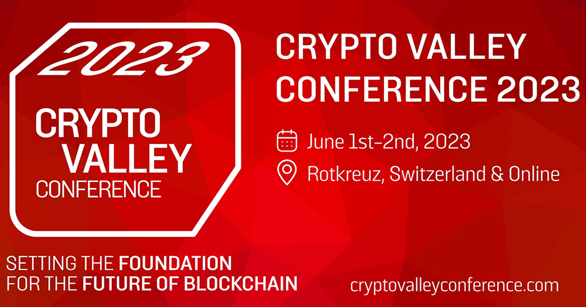 DisruptProtocol's tweet photo. Get ready for @CVConf_ -  the Crypto Valley Conference is back on June 1-2, 2023 in Rotkreuz, Switzerland, with over 60 speakers, a startup competition, and academic masterclasses. #CVC23 #CryptoValley #blockchain #cryptocurrency https://t.co/lqM1Pmb2Gg