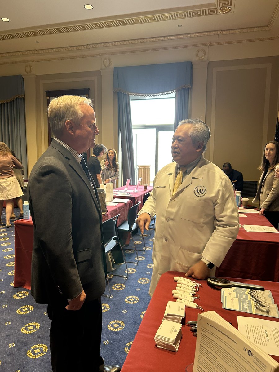 RepDaveJoyce's tweet photo. As a survivor of melanoma and Co-Chair of the Congressional Skin Cancer Caucus, I understand the importance of early detection. Proud to attend the @AADskin’s Skin Cancer Screening on the Hill to discuss skin cancer prevention. https://t.co/tw4vC1iAoB