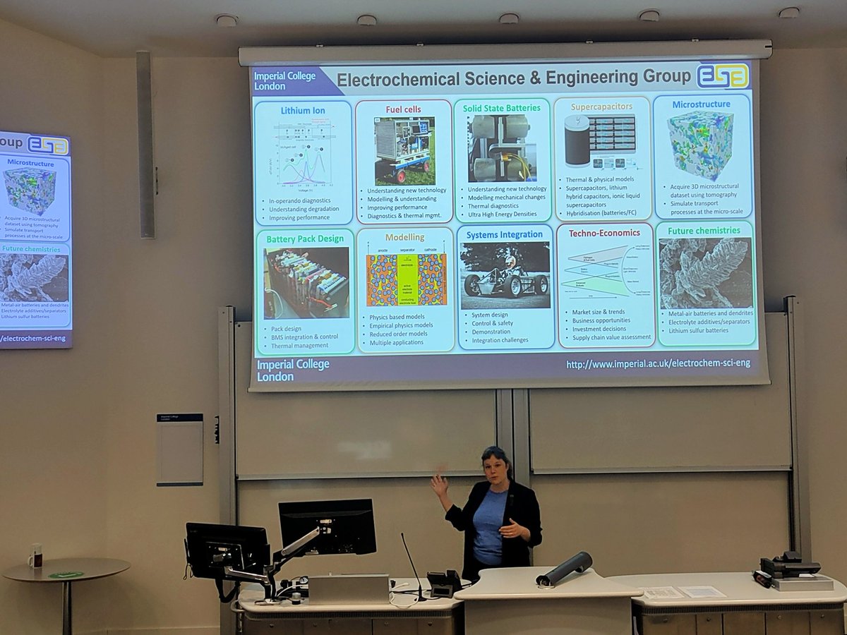 Brilliant talks by <a href="/HEMitchell42/">Harry Mitchell 🔥</a> <a href="/ImperialHazelab/">Imperial Hazelab 👨🏽‍🔬👩🏼‍🔬 🔥</a> on timber fires and by Dr Monica Marinescu from <a href="/Imperial_ESE/">Electrochemical Science and Engineering @Imperial</a> on battery degradation modelling. Very nice research showcase in person at <a href="/ImperialMechEng/">Imperial Mech Eng</a> . Thank you again for the invitation <a href="/GuillermoRein/">Prof Guillermo Rein. 🔥</a>