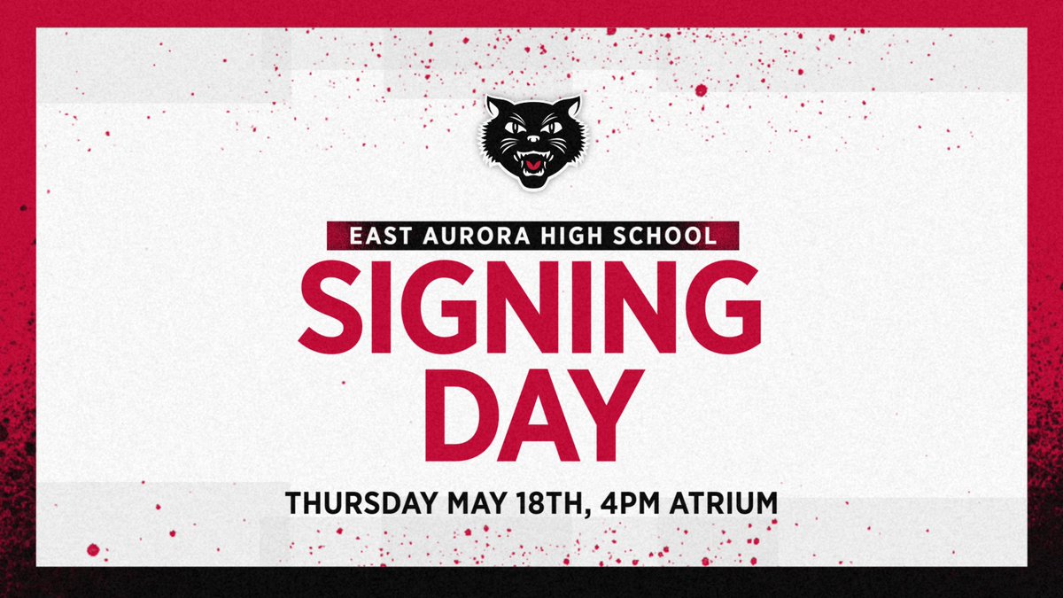 EastAurora Athletics (@eatomcats) on Twitter photo We are hosting signing day for our seniors who are moving on to the next level. Come check out your Tomcats and see where they are going next year
<a href="/TomcatStrength/">Coach Kukuc</a> <a href="/EAHSGirlsSoccer/">EAHS Girls Soccer</a>
<a href="/Tomcat_Track/">EA Track & Field</a> <a href="/eahsWDWOW/">EAHS Girls Track and Field</a>
<a href="/EAVarsitySoccer/">EAHS Boys Soccer</a> <a href="/EAHS_Volleyball/">EA Volleyball 🏐</a>
<a href="/EastHighXC/">Shane Gillespie</a> <a href="/EABoysBaseball/">Tomcat Baseball</a> <a href="/TomcatCheer/">Tomcat Cheer</a> We are hosting signing day for our seniors who are moving on to the next level. Come check out your Tomcats and see where they are going next year
<a href="/TomcatStrength/">Coach Kukuc</a> <a href="/EAHSGirlsSoccer/">EAHS Girls Soccer</a>
<a href="/Tomcat_Track/">EA Track & Field</a> <a href="/eahsWDWOW/">EAHS Girls Track and Field</a>
<a href="/EAVarsitySoccer/">EAHS Boys Soccer</a> <a href="/EAHS_Volleyball/">EA Volleyball 🏐</a>
<a href="/EastHighXC/">Shane Gillespie</a> <a href="/EABoysBaseball/">Tomcat Baseball</a> <a href="/TomcatCheer/">Tomcat Cheer</a>