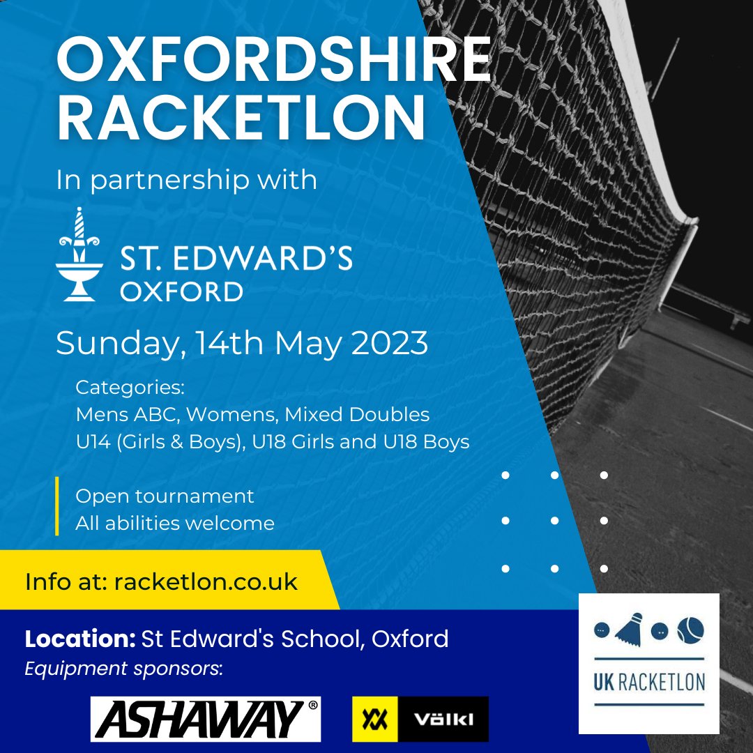 OxRacketlon's tweet photo. 📌Draw and schedule for #OxfordshireOpen has now been published! Looking forwards to seeing you all on Sunday 🏅💪 https://t.co/PCSrJ6gUNM