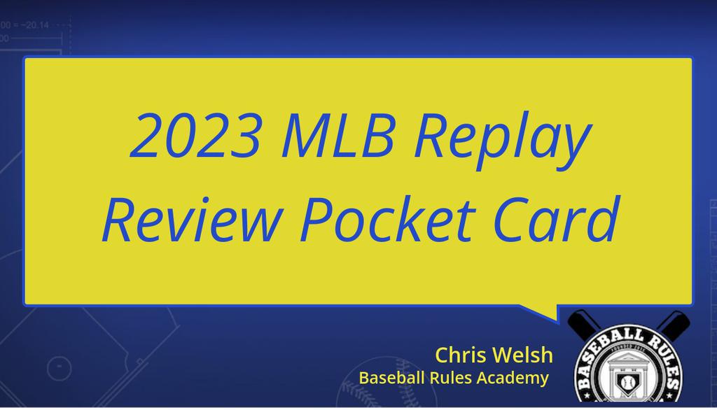 rulesacademy's tweet image. 2023 Pocket-Sized On-Field Replay Card-1

Read more 👉 lttr.ai/ABlNq

#MLBRules #MLBRuleChanges #MLB