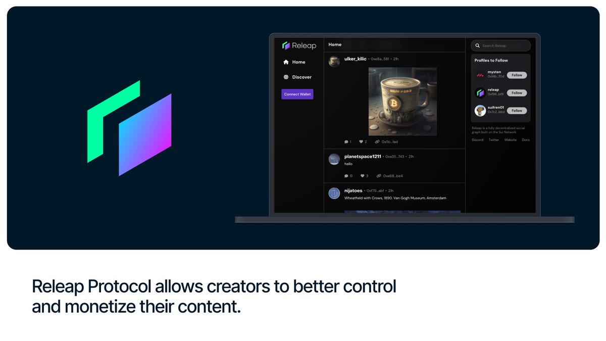🎉Hey creators! Want to connect with your fans directly without an intermediary? 

Publish your content as NFTs with <a href="/Releap_IO/">Releap Protocol 💧</a> to retain full rights and distribution.

Learn more on the Sui Directory: sui.directory

#BuildOnSui