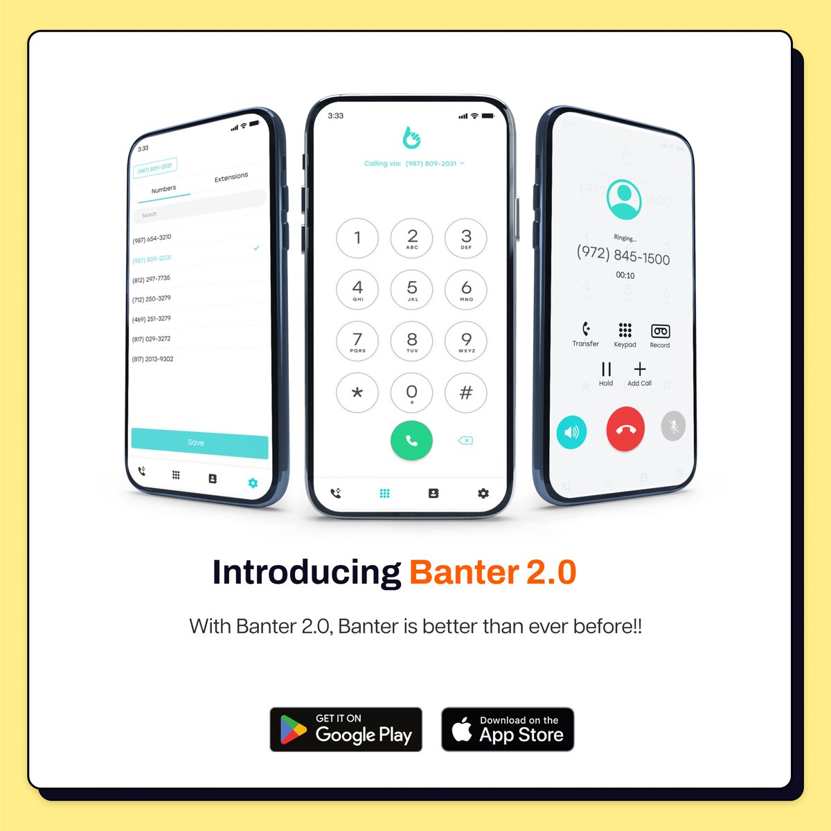 Banter_Apps's tweet photo. Banter 2.0 is available for iOS and Android devices!! Get Better with Banter

#Banter2Point0 #BetterWithBanter #UpgradeYourBanter #DownloadNow https://t.co/iOIxkWiugY