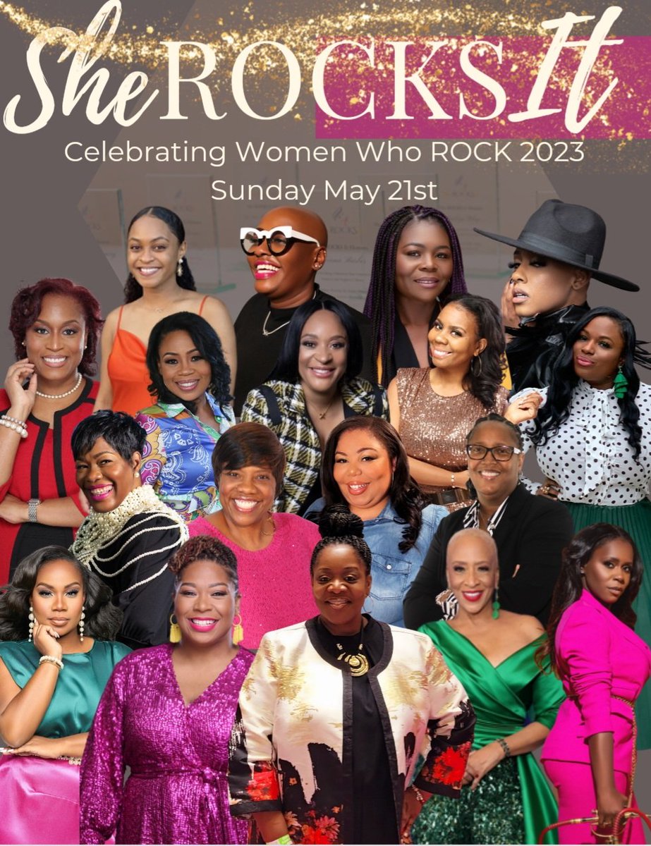 she_rocks_it's tweet photo. On Sunday, May 21st, we will host the Annual Celebrating Women Who ROCK Awards Gala!  This is one of our most highly anticipated events of the year!  The Class of 2023 is Phenomenal!  The host, the speaker and the performer will be simply amazing! https://t.co/wuY1jFkCS0