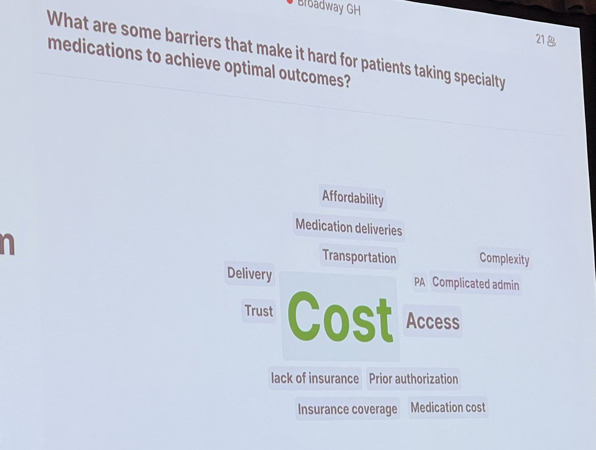 TamarSapir's tweet photo. @PQAAlliance 
Barriers in #adherence to #specialty #medications - audience poll. What’s  missing based on your experience ?

@tamar_sapir https://t.co/ivSPz7xr9x