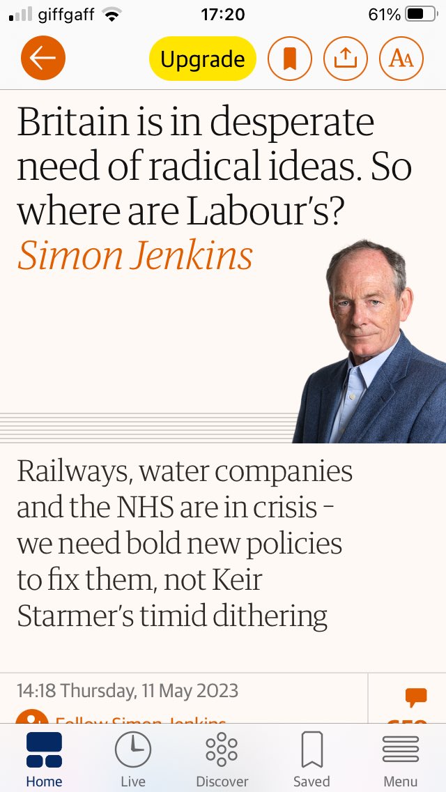 Starmer is devoid of radical ideas. Jeremy Corbyn, however, had a manifesto full of them, including bringing public utilities back into public ownership. But if I recall Simon you weren’t interested.