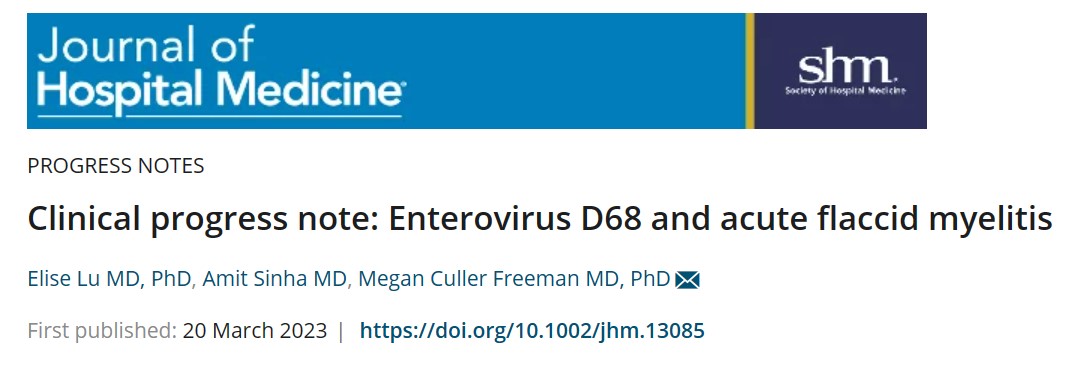 🤫 Acute flaccid myelitis has had a relatively quiet few years

⚕️Clinicians should still know what to look for to act quickly in all cases of new paralysis

👀 Check out our newly published Clinical Progress Note on #AFM and #EVD68

bit.ly/3njt2iI @mcfreeID