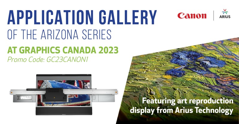 #GraphicsCanada 2023 is underway, and we've joined Canon Canada at booth 5312 to showcase the possibilities of elevated printing!

🏆 Come look at museum-edition textured prints &amp; enter Canon's giveaway to win a framed textured replication of Iris, by Vincent Van Gogh.