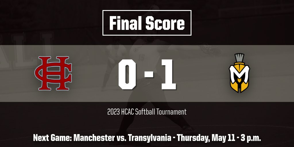 MUSpartans's tweet photo. @MU_SpartanSB SOFT: Manchester defeats Hanover 1-0! The Spartans move on to face #1 seed Transylvania in game 3 of the 2023 HCAC Softball Tournament today at 3:00! 

Watch live:https://t.co/iGt9o1L3pX
Stats: https://t.co/F6OmEFGK94

#MUSpartans | #SpartanPride https://t.co/tPdCYsXNFp