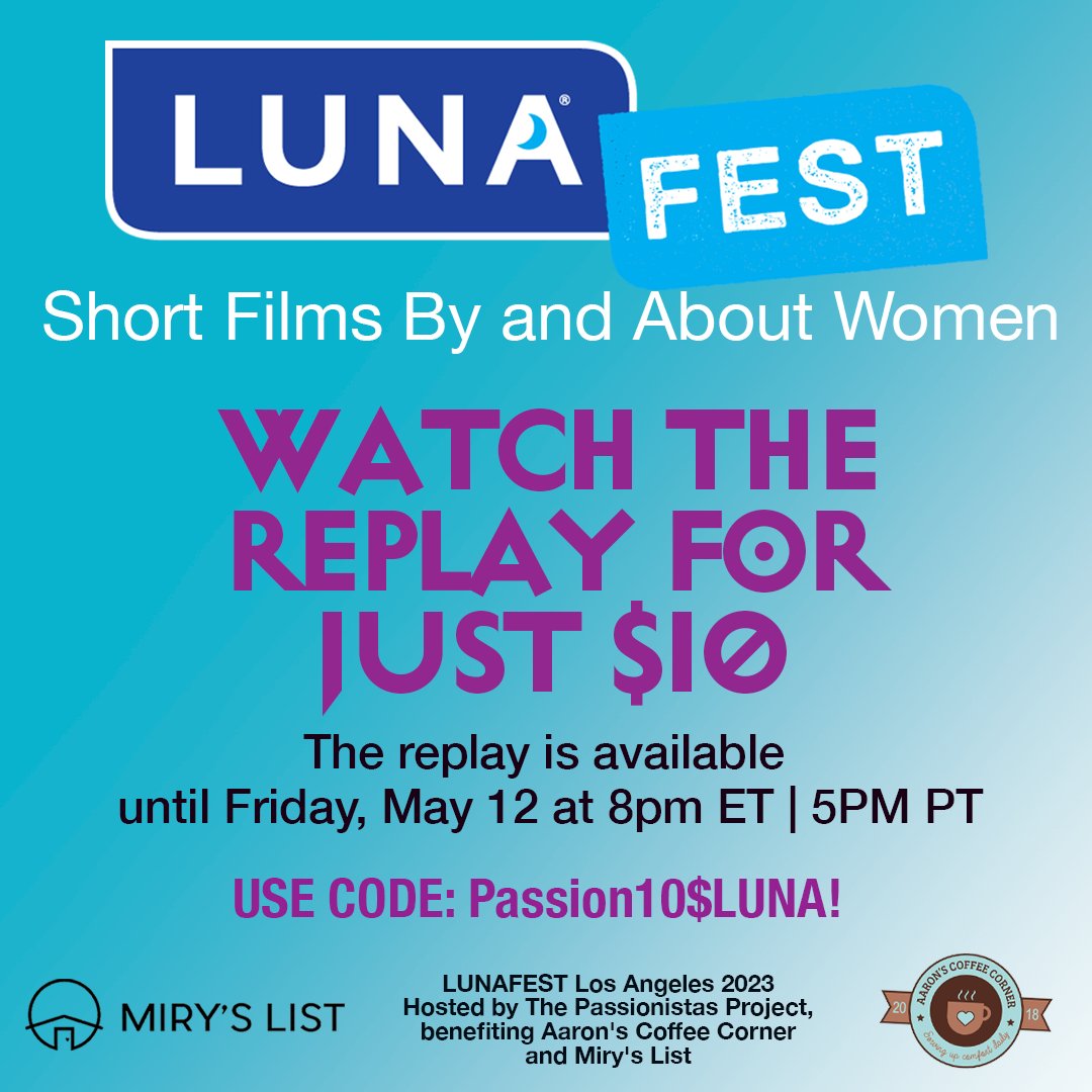 WATCH THE REPLAY FOR JUST $10!

Did you miss last night's live screening and roundtable? You're in luck! The replay is available until Friday night. Use this code to get your $10 tickets: Passion10$LUNA! 

watch.eventive.org/lunafest23/pla…