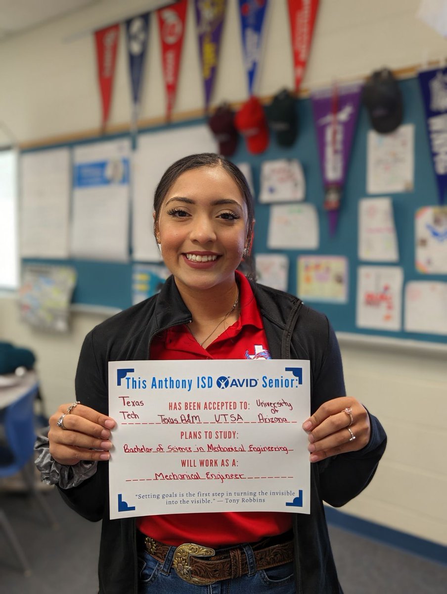 Beginning our <a href="/AVID4College/">AVID</a> Senior recognitions! <a href="/_AnthonyISD/">Anthony ISD Wildcats 🍎</a> AVID Seniors ready to take on the challenge! #WildcatResilience