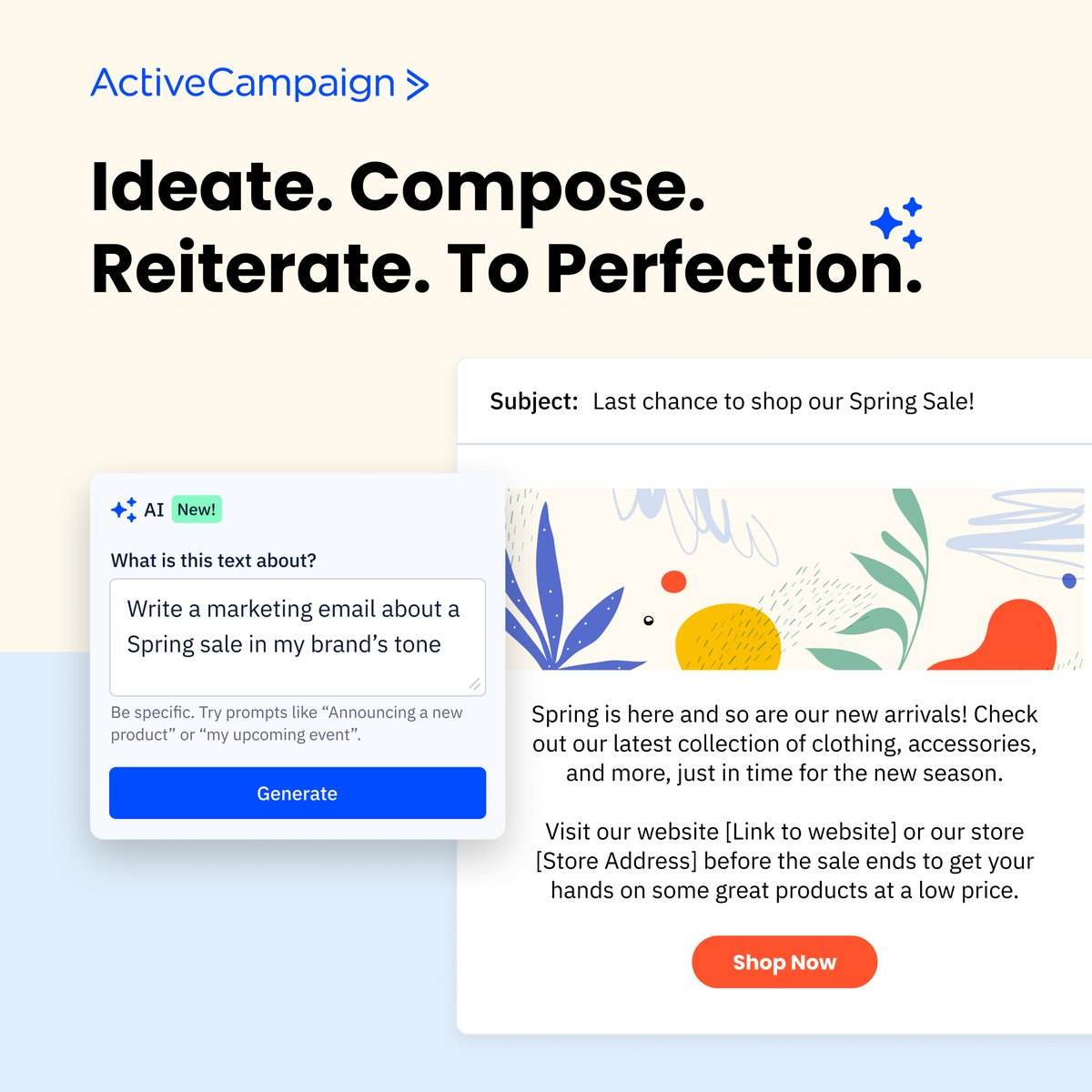 ActiveCampaign's tweet photo. Your own personal content assistant, coming soon! Get early access here! https://t.co/anS7SuQBcN

#creatingwow #ai https://t.co/PuVDHR0ouL