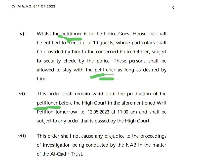 بندیال تکلف سے کام لیتے ھوئے اپنے حکم نامے میں نیازی کو ذکر Petitioner کے لفظ سے کرتا ہے حالانکہ Petitioner کی بجائے سیدھا My Love لکھنا چاہیے