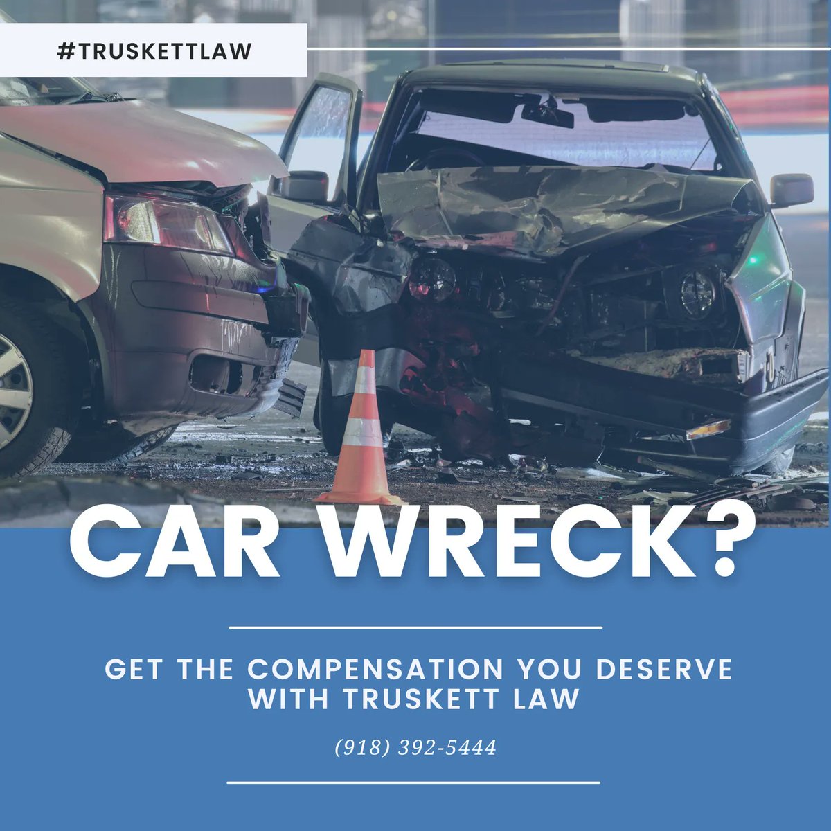 Don't let a car wreck leave you feeling helpless. Truskett Law is here to help you get back on your feet. Our skilled attorneys will fight for you and help you get the compensation you deserve. Schedule a free consultation today. #TruskettLaw #CarWreckAttorneys #JusticeForYou