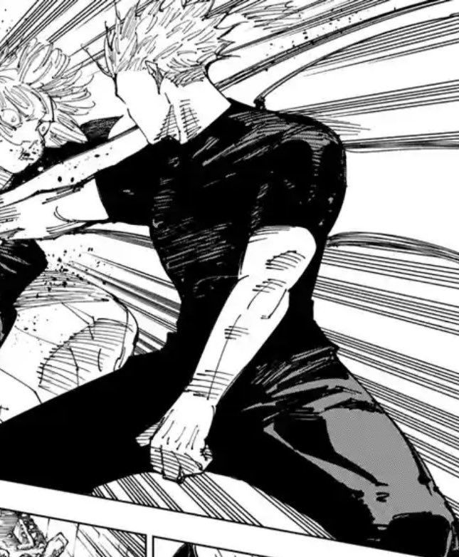 suguruhrs's tweet photo. here’s gojo’s lil waist and huge arms to distract you guys from jjk discourse https://t.co/KifC1BAS65