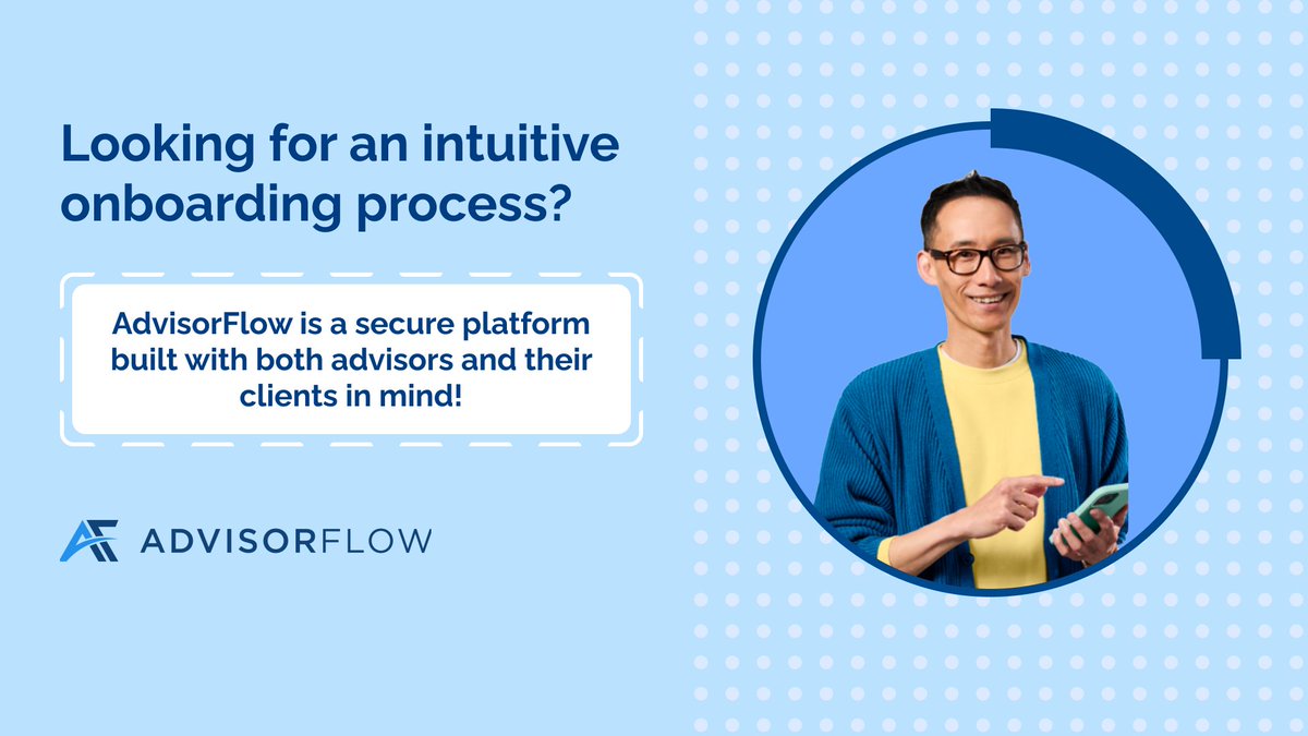 Looking for an intuitive onboarding process? 

AdvisorFlow is a secure platform built with both #advisors and their clients in mind!

#finance #financialadvisor #advisor #niche #management #advisorupdate #technology #advisortech #experience