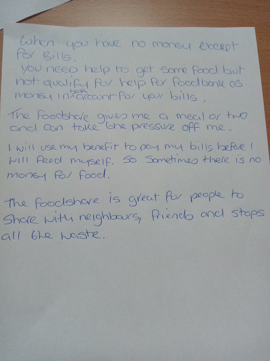 Some of a number of comments written today by some Centre members on their thoughts on using our food share.   <a href="/EatWellScot/">Eat Well Age Well</a> <a href="/Lochgilphead_Co/">Darcy</a> <a href="/antoniafbaird/">Antonia Baird</a>