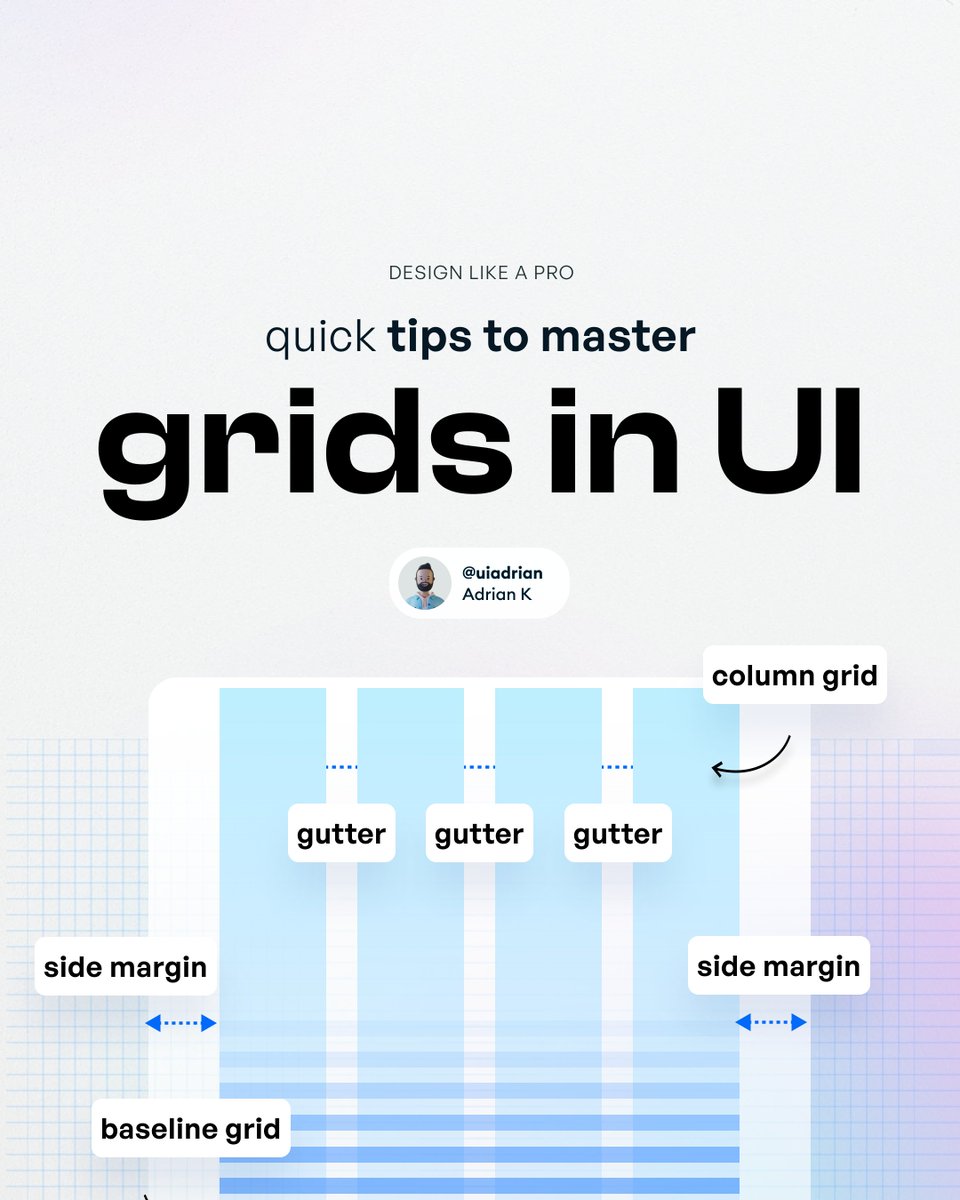 Quick tips to master grids in UI 👇 - Thread from UI Adrian @uiuxadrian ...