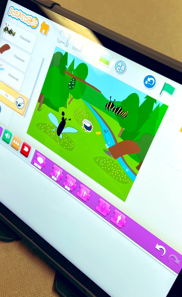 MRivera_2's tweet photo. Some of the first graders are working on Scratch Jr Integration Project, Life cycle of a butterfly 🦋 @PeaseMustangs @ECISDScience @txBeckytech @BootUpPD @scratch https://t.co/Ui90aLgi9r